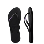 HAVAIANNAS KIDS SLIM RUBBER LOGO BLK/LILAC