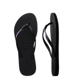 HAVAIANNAS KIDS SLIM RUBBER LOGO BLK/LILAC