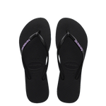 HAVAIANNAS KIDS SLIM RUBBER LOGO BLK/LILAC